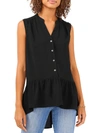 VINCE CAMUTO WOMENS BUTTON DOWN V-NECK TUNIC TOP