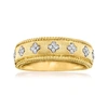 Ross-simons Diamond Clover Ring In 18kt Gold Over Sterling In Silver