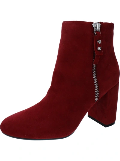 Nine West Takes 9x9 Womens Leather Ankle Booties In Red