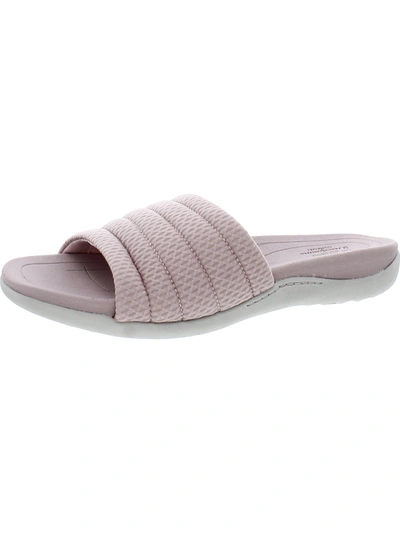 Dearfoams Low Foam Womens Laceless Slip On Slide Sandals In Multi