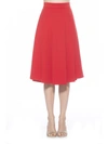 Alexia Admor Theana Flare Pleat Midi Skirt In Red
