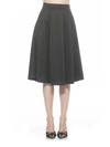 Alexia Admor Theana Flare Pleat Midi Skirt In Black