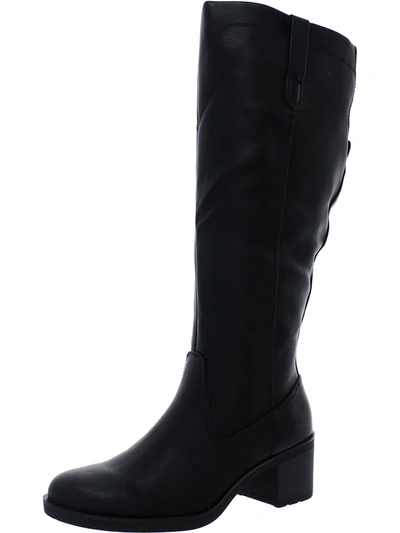 Baretraps Cyra Womens Faux Leather Tall Knee-high Boots In Black