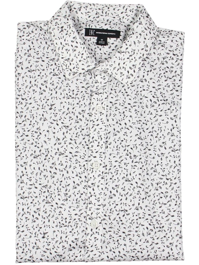 Inc Mens Floral Regular Fit Button-down Shirt In White