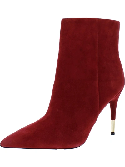 Nine West Bolana Womens Leather Heels Ankle Boots In Red