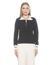 Alexia Admor Wyatt Long Sleeve Knit Sweater Top In Black