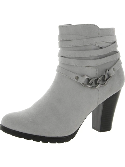 White Mountain Sammuel Womens Pull On Faux Suede Booties In Multi