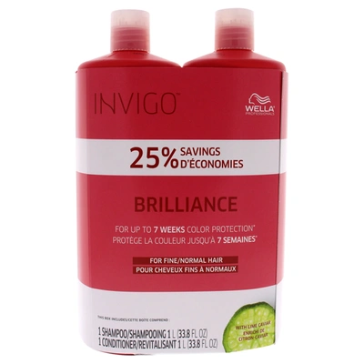 Wella Brilliance Shampoo And Conditioner For Fine To Normal Colored Hair Duo By  For Unisex - 2 X 33.