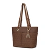 Mkf Collection By Mia K Lori M Logo Printed Vegan Leather Women's Tote Handbag In Multi