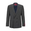 Hugo Boss Slim-fit Jacket In A Performance-stretch Wool Blend In Grey