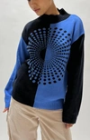 ANOTHER GIRL COLOUR BLOCK KNIT SWEATER IN NAVY