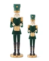 K & K INTERIORS SET OF 2 VELVET SOLDIERS WITH DRUMS