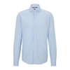 Hugo Boss Regular-fit Shirt In Structured Performance-stretch Fabric In Light Blue