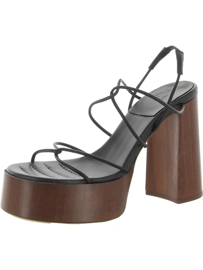 Gia/rhw Rosie 28 Womens Leather Strappy Platform Sandals In Black