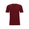 Hugo Boss Slim-fit Short-sleeved T-shirt In Mercerized Cotton In Pink