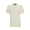 Hugo Boss Regular-fit Polo Shirt In Quilted Cotton And Silk In White