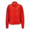 Hugo Boss Regular-fit Blouse With Popper Closures And Point Collar In Orange