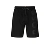 Hugo Boss Logo-embossed Swim Shorts In Black
