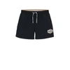 Hugo Boss Quick-drying Swim Shorts With Logo Details In Black