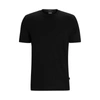 Hugo Boss Mercerised-cotton T-shirt With Large Jacquard-woven Monograms In Black