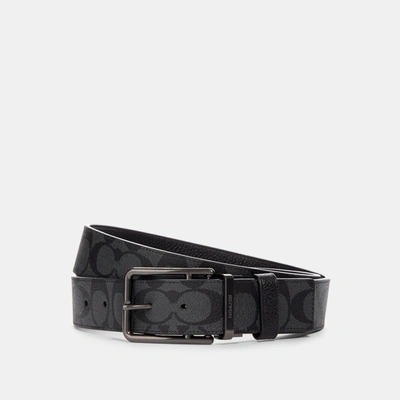 Coach Outlet Double Bar Buckle Cut To Size Reversible Belt, 38 Mm In Black