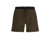 Hugo Boss Contrast-logo Swim Shorts In Green