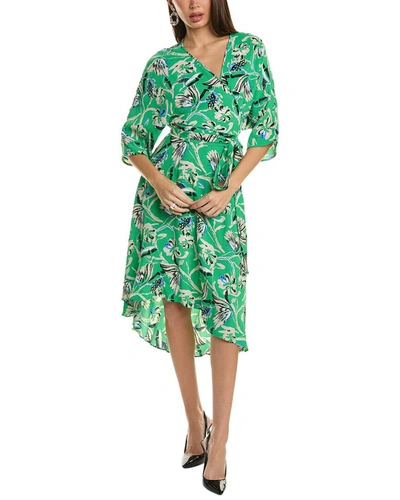 Diane Von Furstenberg Eloise Faux-wrap Midi Dress In Green