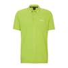 Hugo Boss Cotton-blend Polo Shirt With Contrast Details In Green