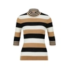 Hugo Boss Virgin-wool Crew-neck Sweater With Block Stripes In Multi