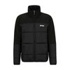 Hugo Boss Regular-fit Water-repellent Padded Jacket In Mixed Materials In Black