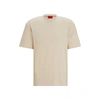 Hugo Cotton-jersey Relaxed-fit T-shirt With Logo Print In Light Beige