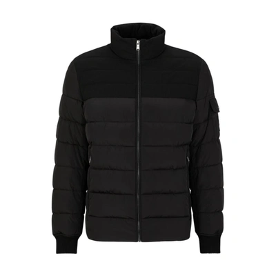 Hugo Boss Water-repellent Padded Jacket With Zip Closure In Black