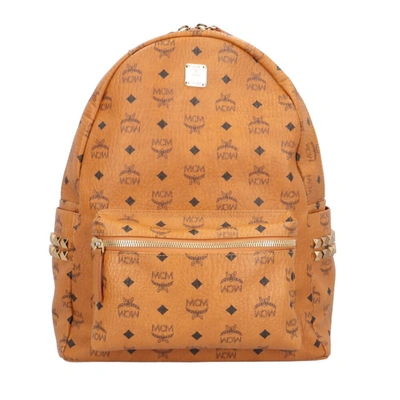 Mcm Stark Visetos-print Backpack In Brown