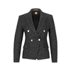 Hugo Boss Slim-fit Jacket In Structured Tweed In Multi
