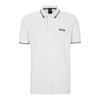 Hugo Boss Cotton-blend Polo Shirt With Contrast Details In White