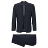 Hugo Boss Slim-fit Suit In A Checked Virgin-wool Blend In Dark Blue