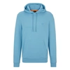 Hugo Boss Cotton-terry Hoodie With Logo Patch In Blue