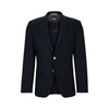 Hugo Boss Slim-fit Jacket In Herringbone Cotton And Virgin Wool In Blue