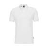 Hugo Boss Interlock-cotton Slim-fit Polo Shirt With Jacquard Stripes In White