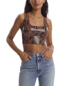 COMMANDO ANIMAL SQUARE NECK CROP TOP