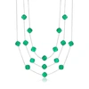 ROSS-SIMONS GREEN CHALCEDONY 3-STRAND NECKLACE IN STERLING SILVER