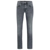 HUGO BOSS SLIM-FIT JEANS IN STONEWASHED GRAY ITALIAN STRETCH DENIM