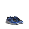 Hugo Boss Mixed-material Trainers With Rubberized Faux Leather In Blue