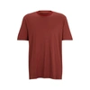 Hugo Boss Cotton-silk T-shirt With Fineline Stripes And Double Collar In Red