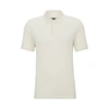 Hugo Boss Regular-fit Polo Shirt In Structured Cotton In White