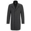 Hugo Boss Wool-blend Coat With Zip-up Inner In Grey