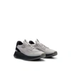 Hugo Boss Sock Trainers With Knitted Upper And Fishbone Sole In Light Grey