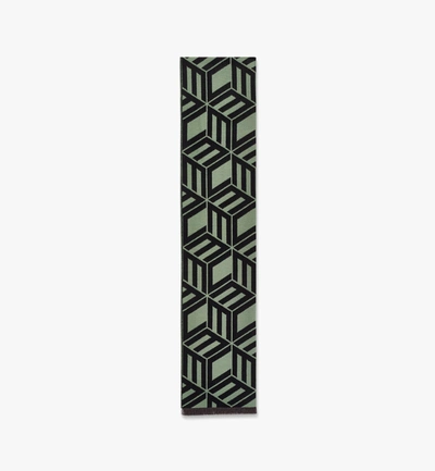 Mcm Cubic Monogram Stole In Resilk In Green