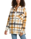 Monrow Plaid Snap-front Shacket In Black