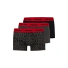 Hugo Triple-pack Of Stretch-cotton Trunks With Logo Waistbands In Dark Grey